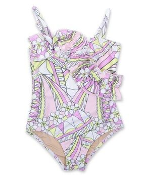NWT shade critters ruffle front toddler girls one piece swimsuit in daisy daze 2